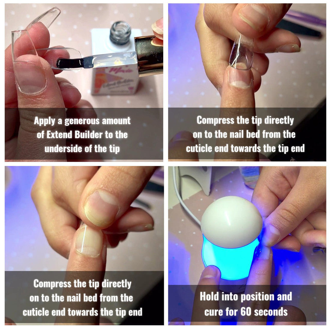 PRESS ON NAILS WITH UV LIGHT