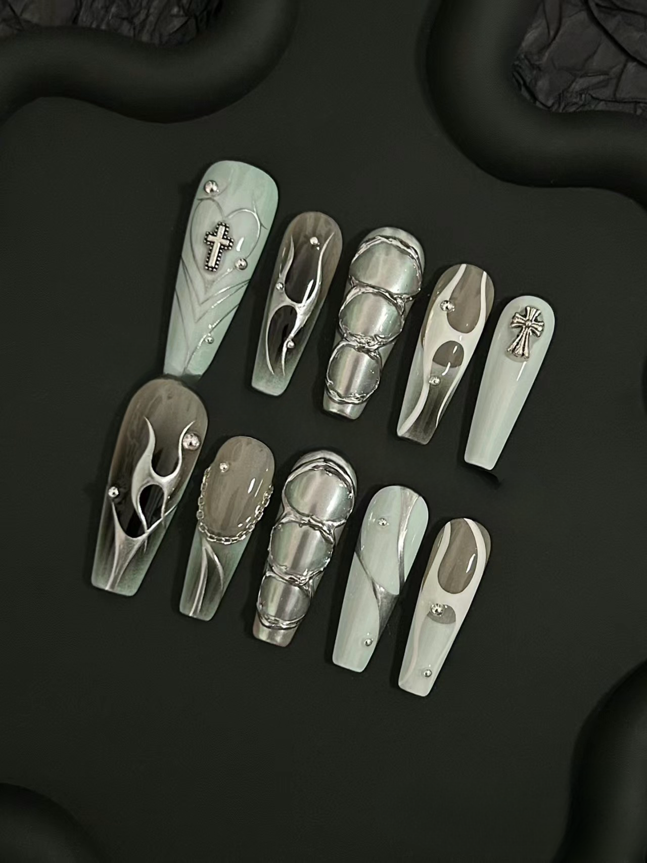 【Hydraulic Sliver Forge】 False Nails from SHOPQAQ