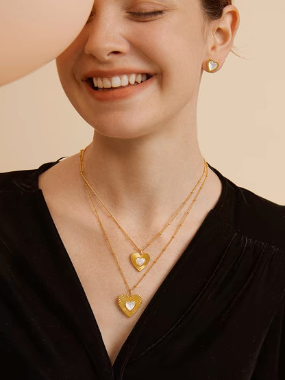 Modem Peach heart collection | necklace | s925 | SHOPQAQ