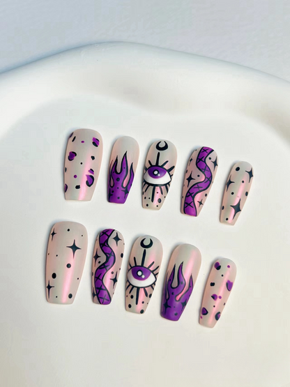 【Halloween】Purple Flame | False Nails | SHOPQAQ