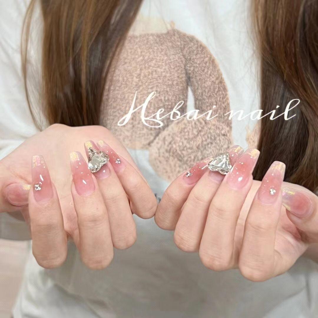 Aurora French | False Nails | at-home manicure., elegant, ethereal, French manicure, Handmade false nails, high-quality, milky white, salon-quality, sophisticated, whitening aurora | SHOPQAQ
