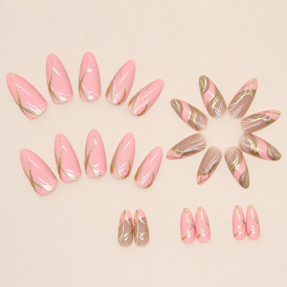 24pcs Barbie Pink French Tip False Nails from SHOPQAQ