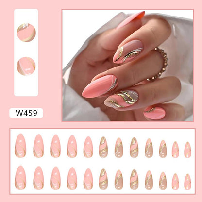 24pcs Barbie Pink French Tip False Nails from SHOPQAQ