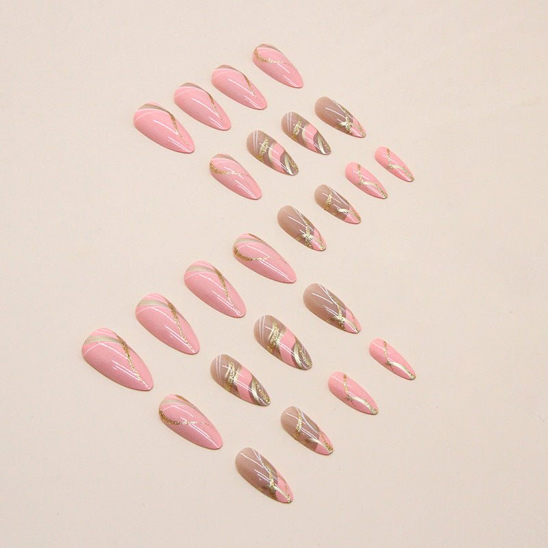 24pcs Barbie Pink French Tip False Nails from SHOPQAQ