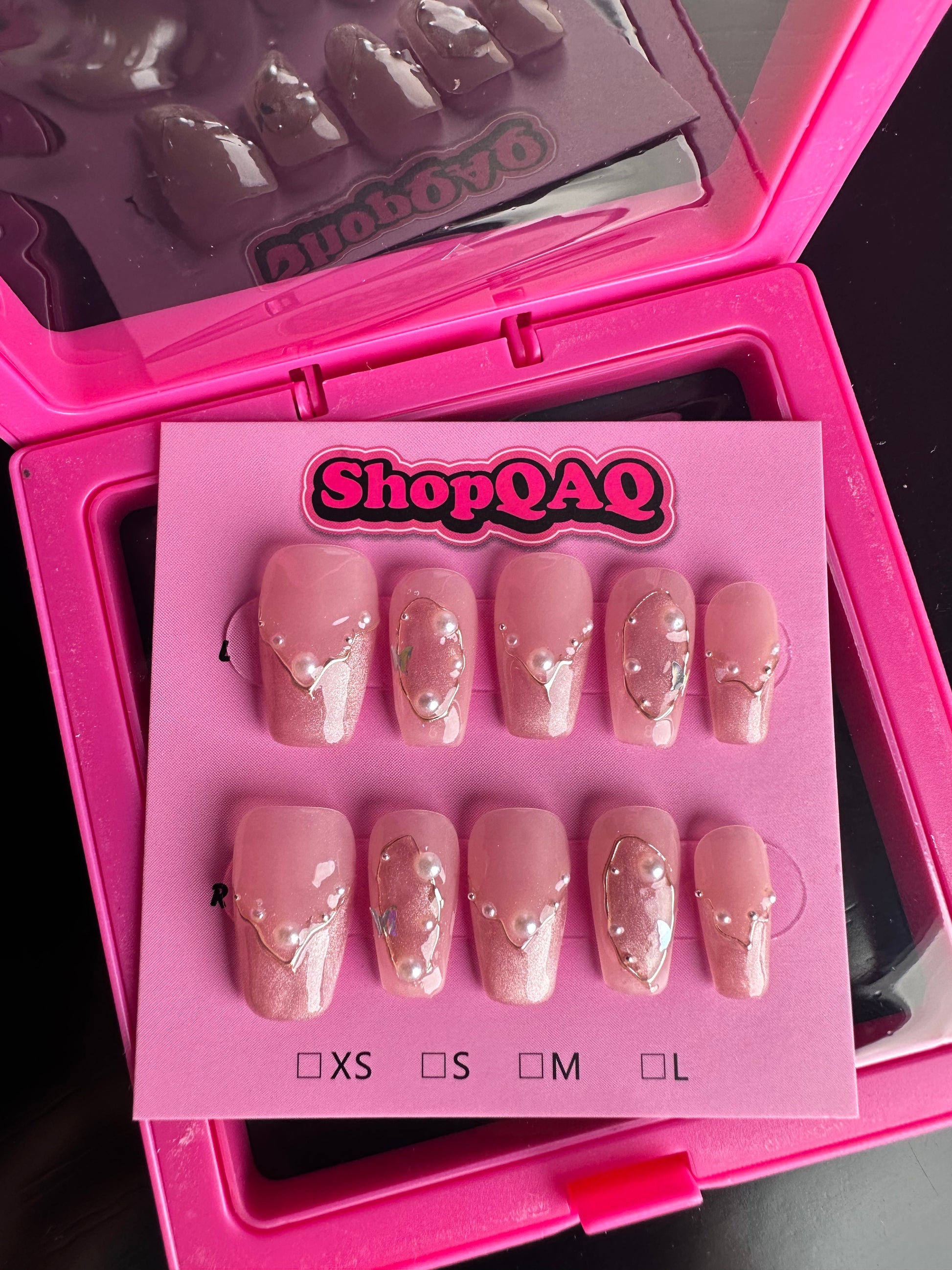 Paris Olympic Champion-Inspired Cat Eye Sunglasses Pink Luxury Ice Translucent Press On Nails – Elegant & Chic False Nails from SHOPQAQ