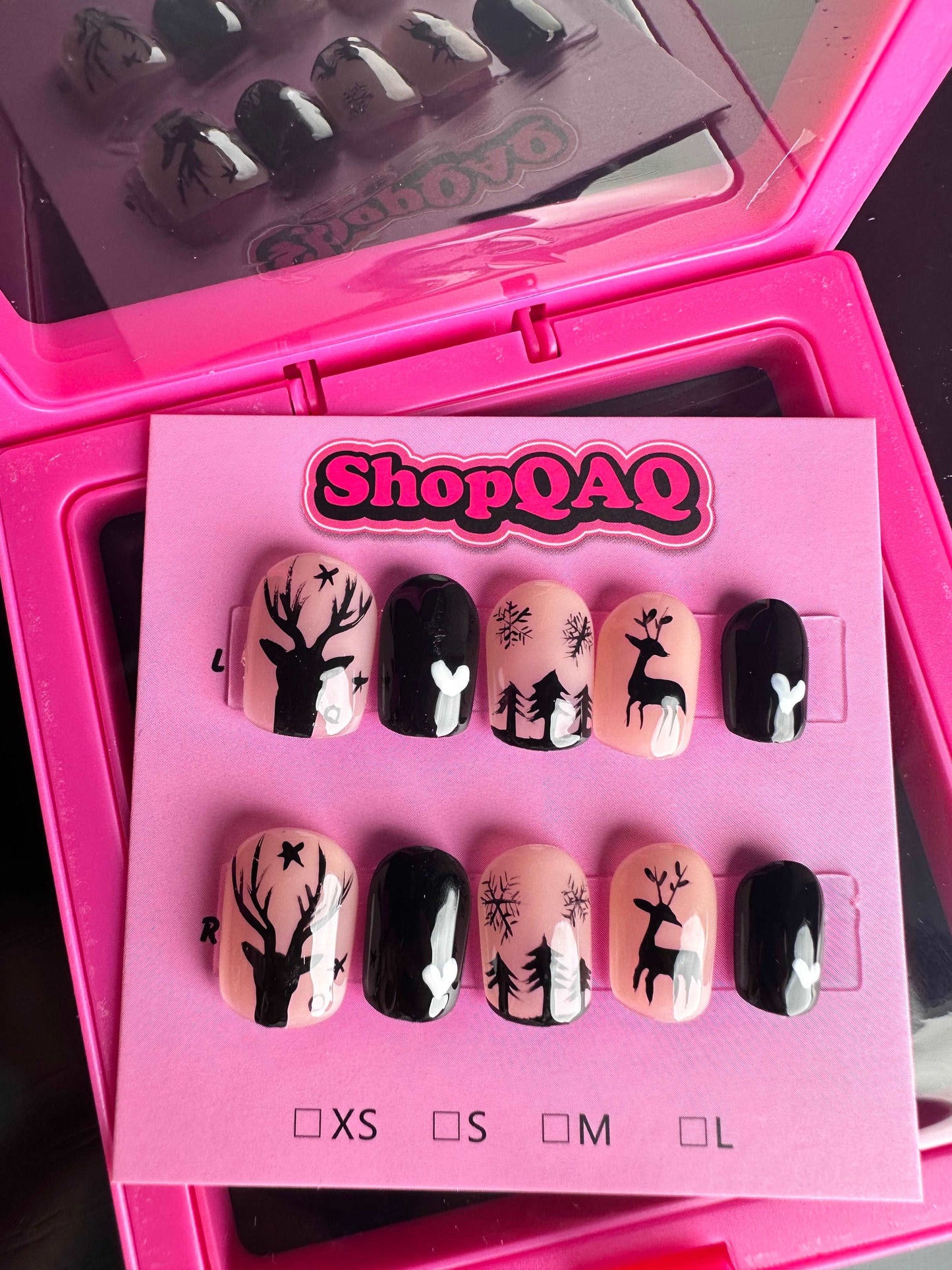 Christmas Reindeer Multicolor Holiday Press On Nails – Festive & Fun False Nails from SHOPQAQ