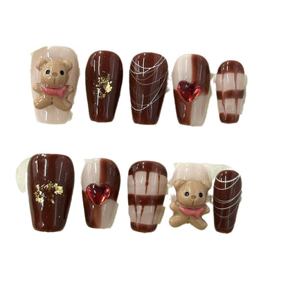 Brown Bear False Nails from SHOPQAQ