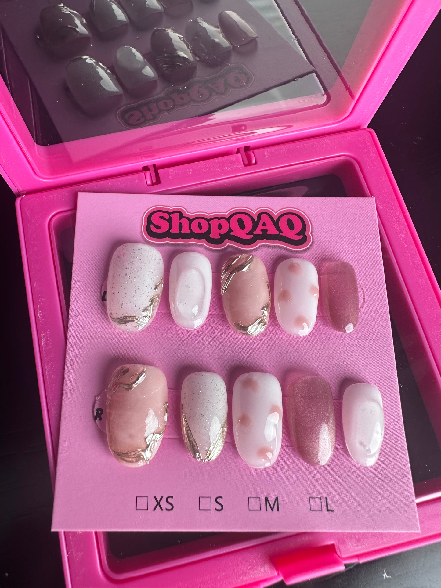 Nude Pink Hand-Painted Brightening Nail Art for Fall & Summer False Nails from SHOPQAQ