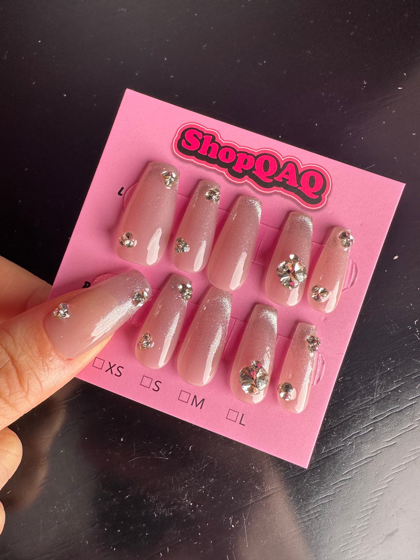 Icy Peach Handcrafted Press-On Nails - Brightening Dewdrop Pink Short Gel Nails for a Fresh, Youthful Look False Nails from SHOPQAQ