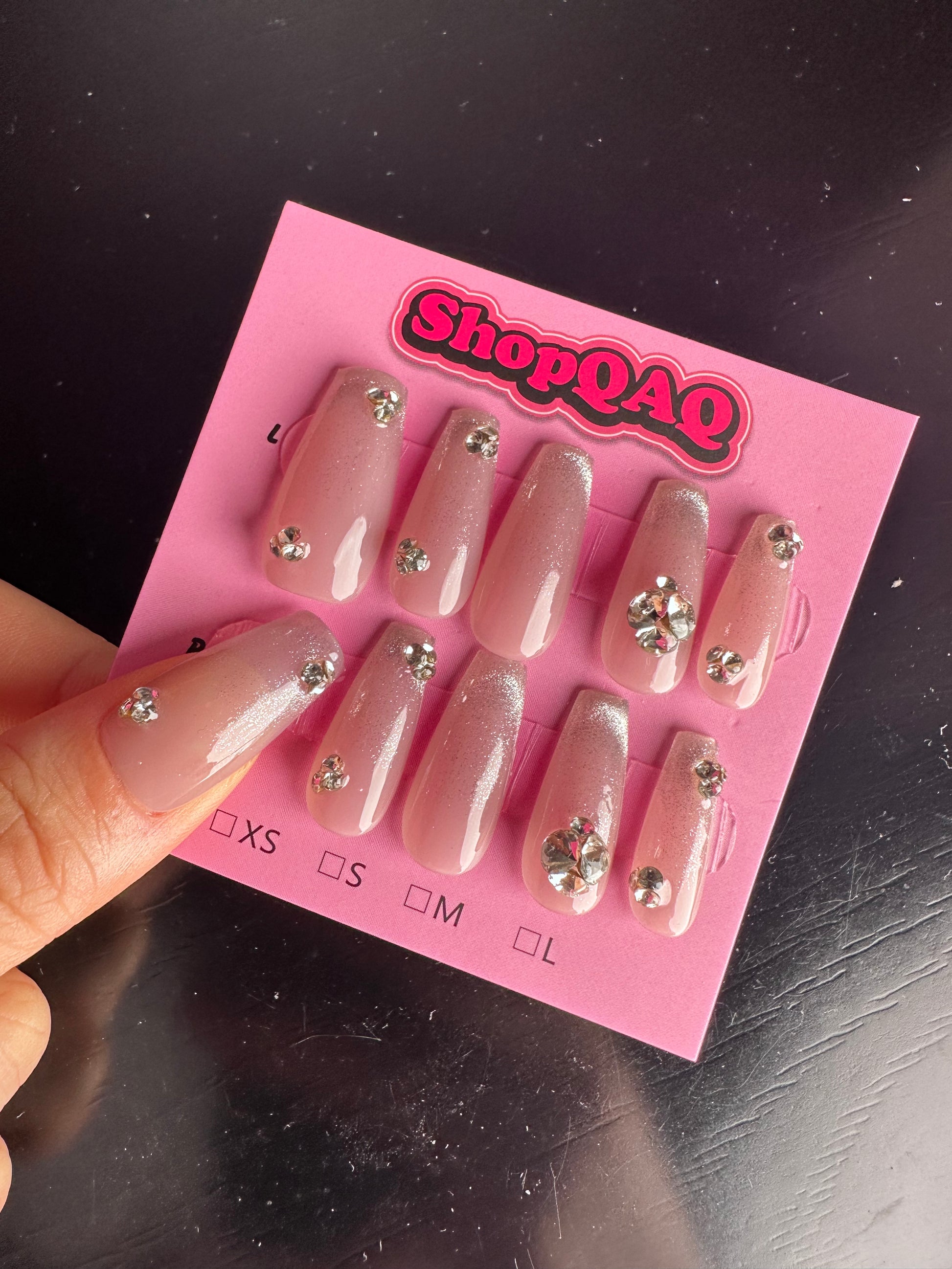 Icy Peach Handcrafted Press-On Nails - Brightening Dewdrop Pink Short Gel Nails for a Fresh, Youthful Look False Nails from SHOPQAQ