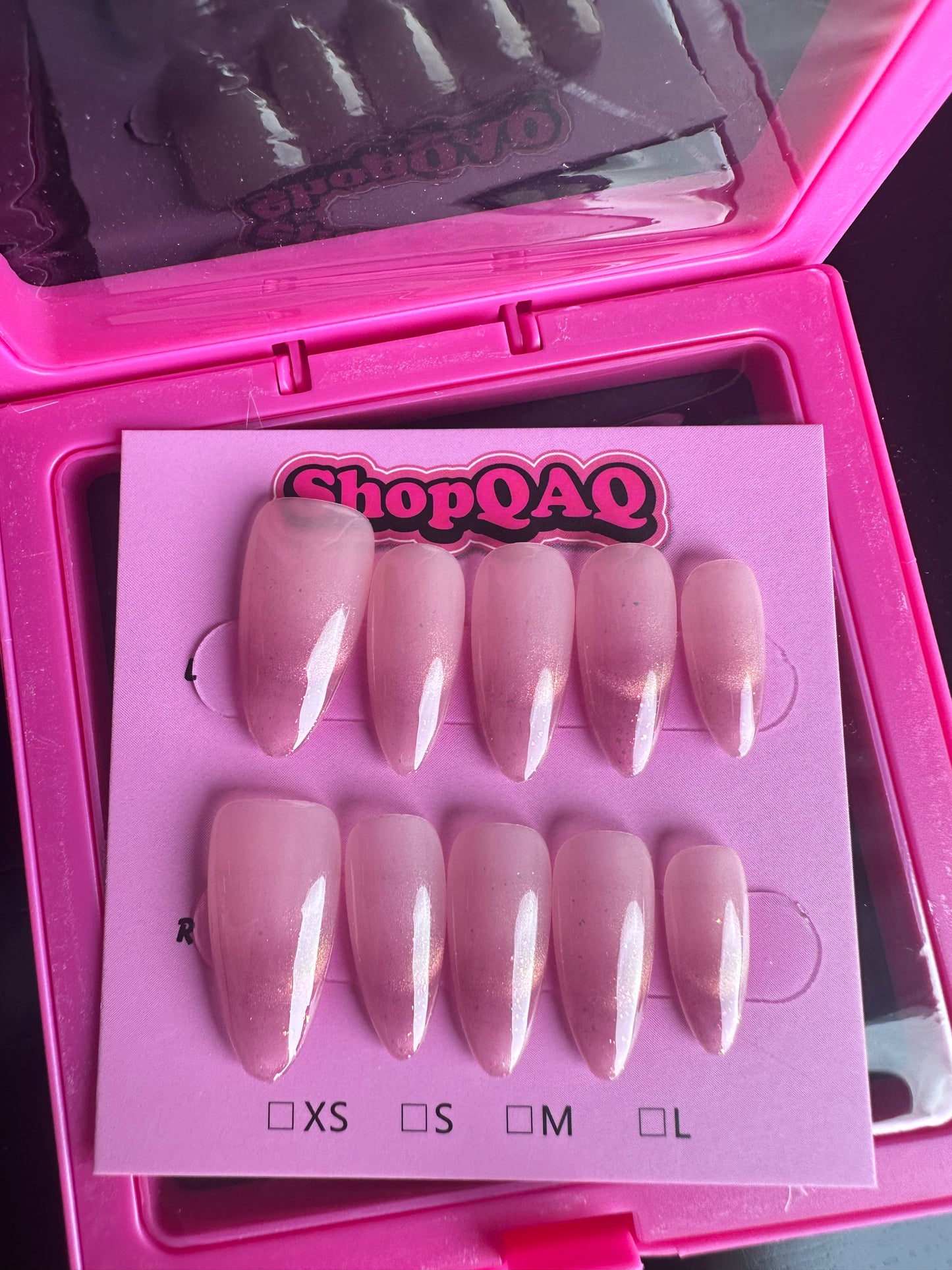 Peach Sweet Tea Cat Eye Blush Gradient Press-On Nails - Handcrafted Custom Luxury Nail Art False Nails from ShopQAQ