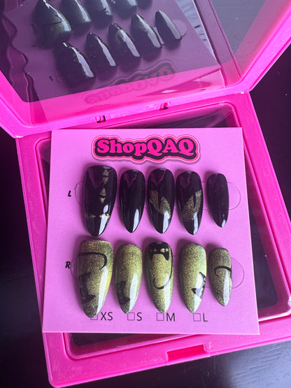 [Handmade & Real Shots] New Arrival Cool Cat Eye Press-On Nails - High-End Removable Trendy False Nails False Nails from SHOPQAQ