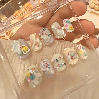 Creamy Ice Cream False Nails from SHOPQAQ