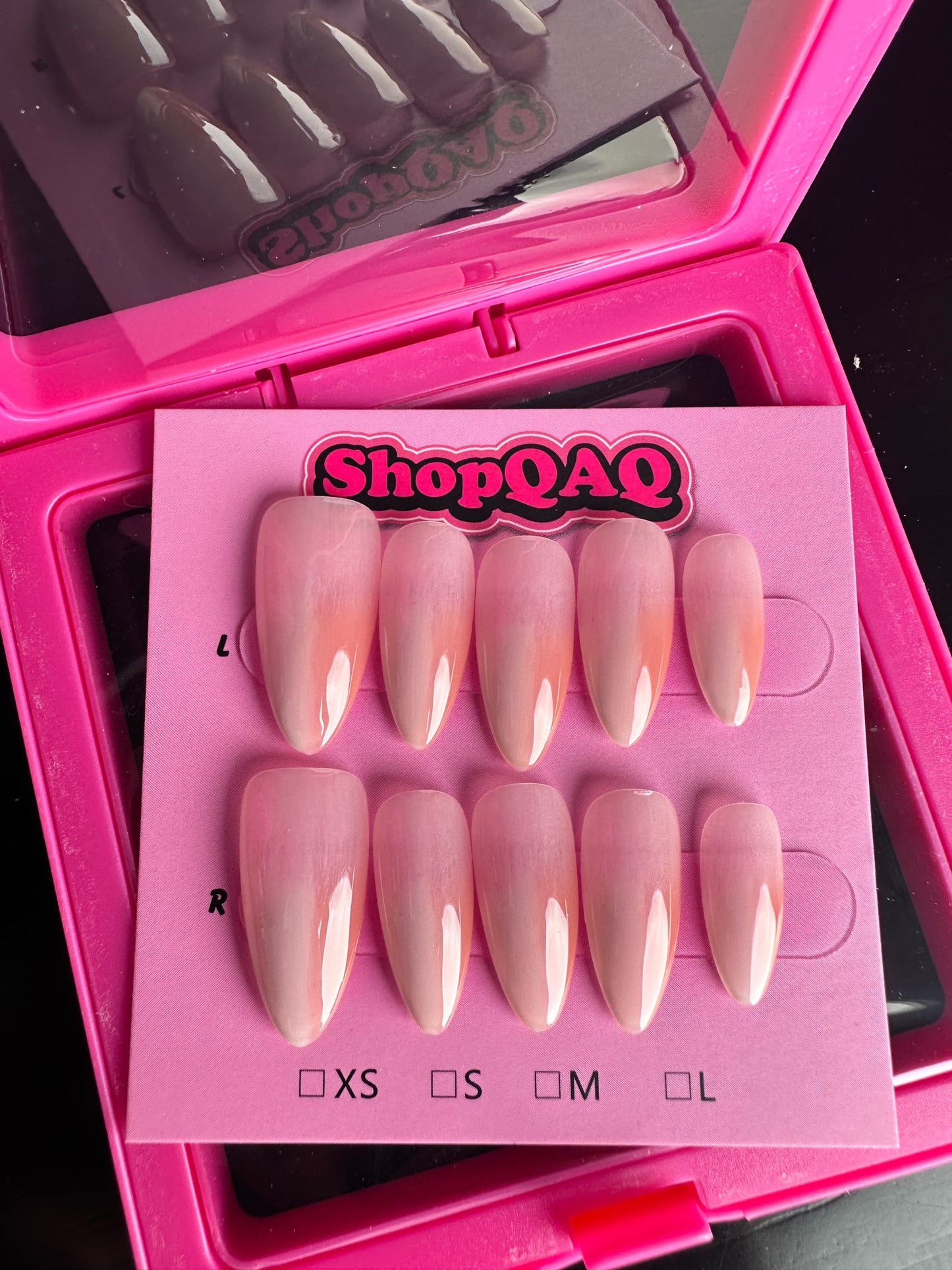 Almond-Shaped Two-Tone Ombre Bridal Press-On Nails - Elegant Nude Handmade Nails for Weddings False Nails from SHOPQAQ