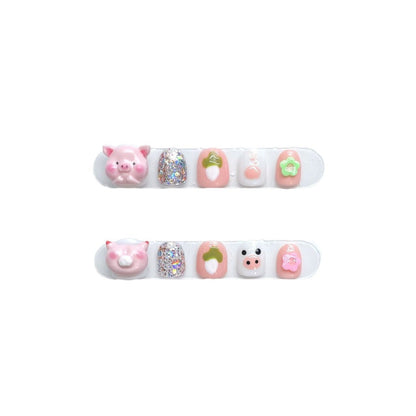 Pigs and Fresh  Cabbage False Nails from SHOPQAQ