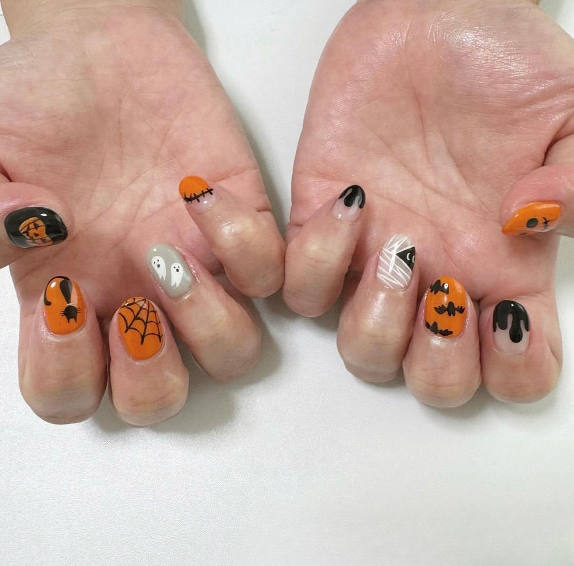 Halloween Limited Edition Pumpkin, Devil, and Spider Web Press-On Nails | False Nails | False Nails, Handmade False Nails, press on nails | SHOPQAQ