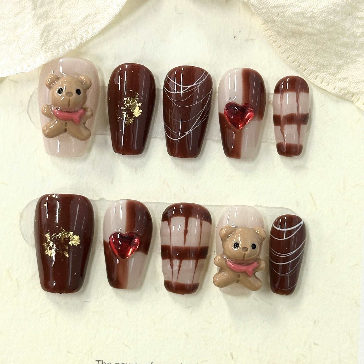 Brown Bear False Nails from SHOPQAQ