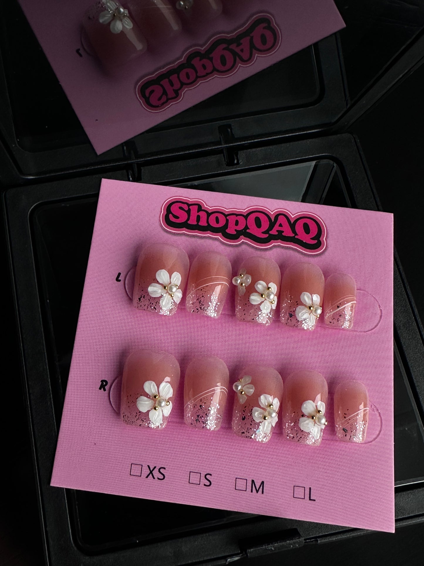 Gentle Pink Sakura Blossom Handcrafted French High-End Commuter False Nails from SHOPQAQ