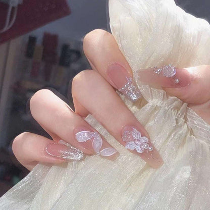 Butterfly Ribbon False Nails from SHOPQAQ