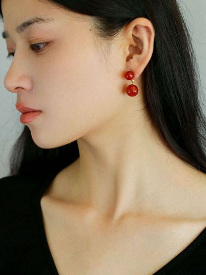 6 Captivating Colors Double Natural Stone Earrings earrings from SHOPQAQ