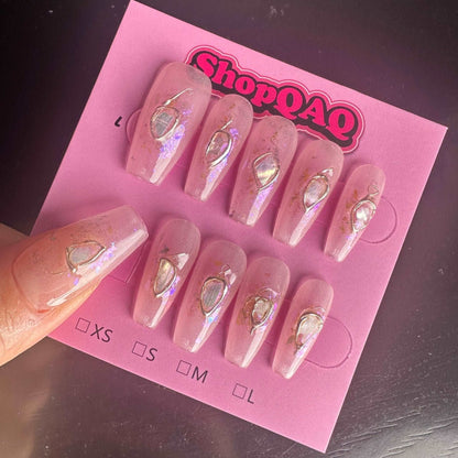 Aurora Mermaid Mother-of-Pearl Press-On Nails False Nails from SHOPQAQ