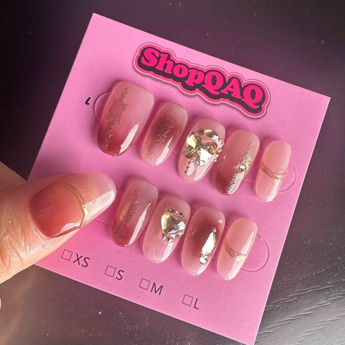 Almond-Shaped French Ombre Butterfly Autumn Press-On Nails False Nails from SHOPQAQ