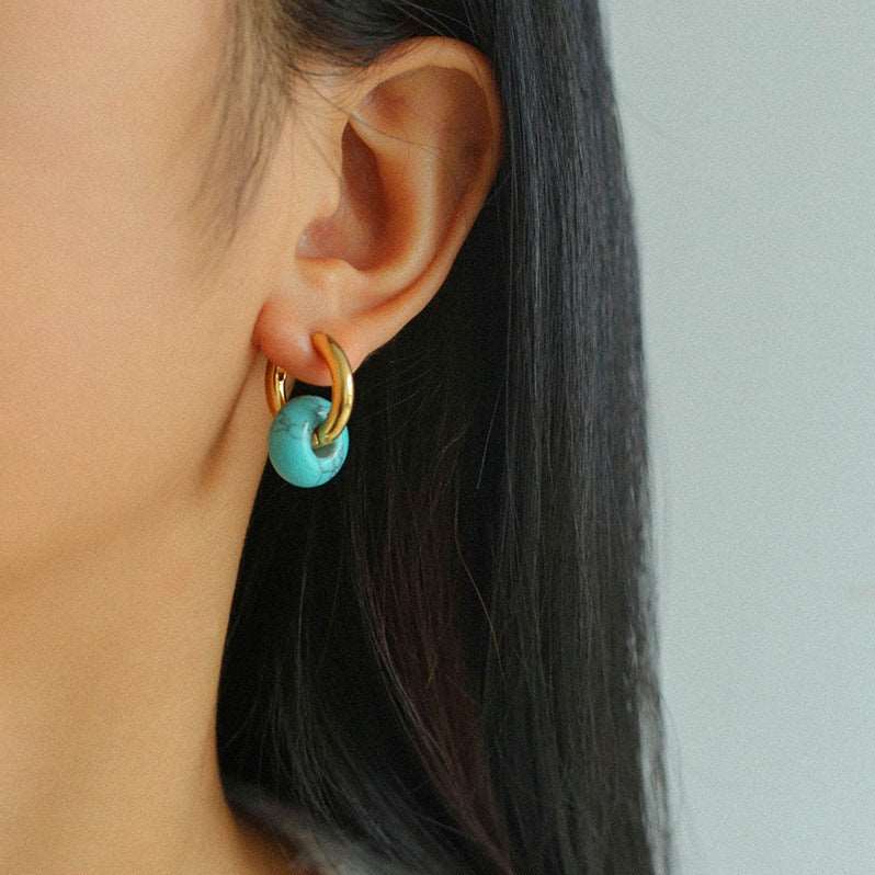 Elegance Optimized Turquoise Hoop Earrings earrings from SHOPQAQ