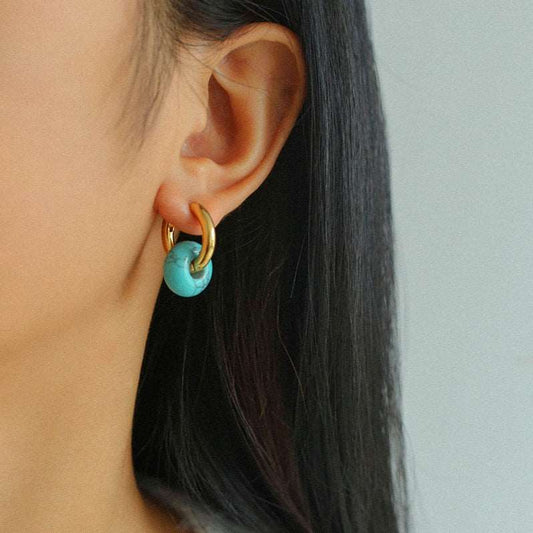 Elegance Optimized Turquoise Hoop Earrings earrings from SHOPQAQ