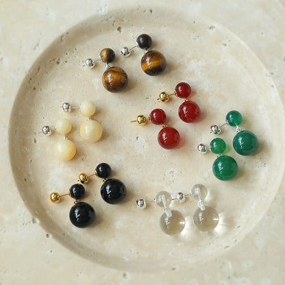 6 Captivating Colors Double Natural Stone Earrings earrings from SHOPQAQ