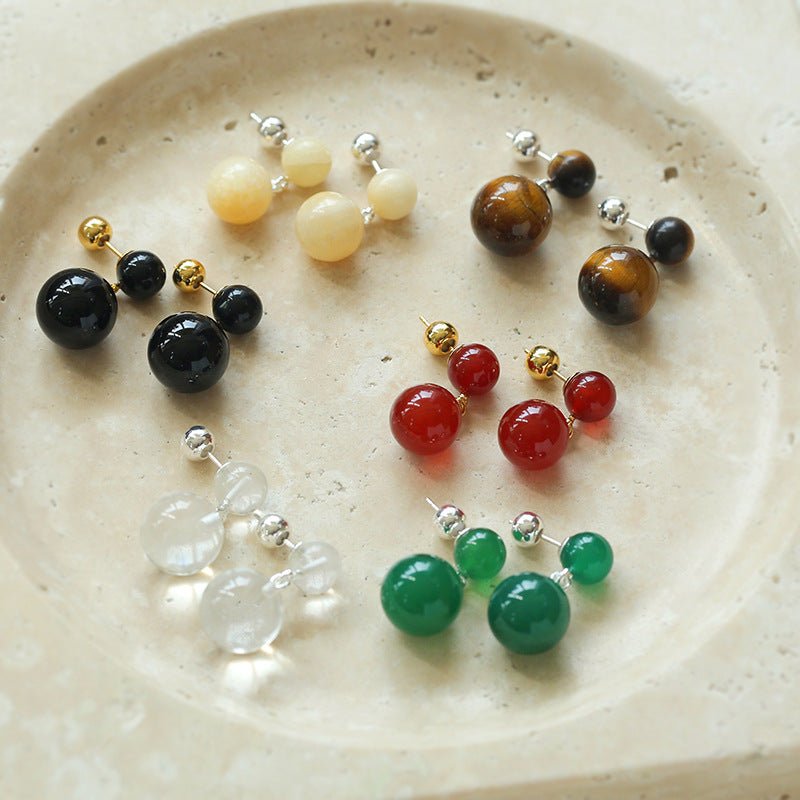 6 Captivating Colors Double Natural Stone Earrings earrings from SHOPQAQ