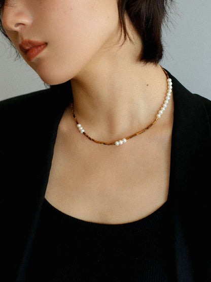 Azure Mosaic Freshwater Pearl Necklace necklaces from SHOPQAQ