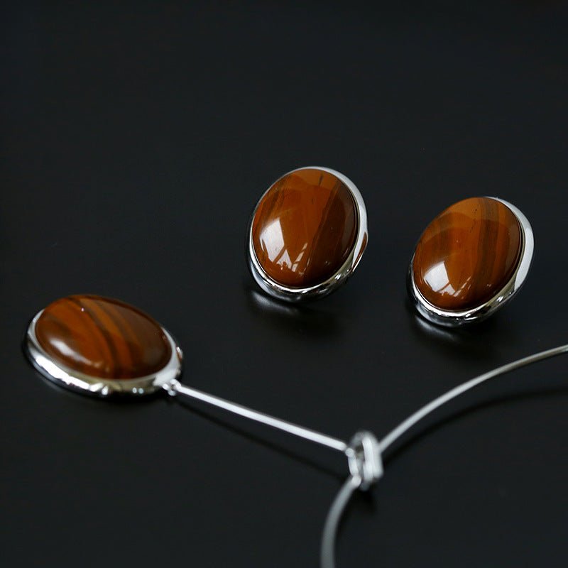 925 Silver Necklace: Wood-grain Marble&Black Onyx & White Mother of Pearl Pendant necklaces from SHOPQAQ