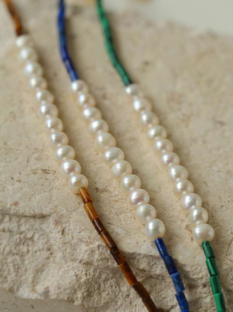 Azure Mosaic Freshwater Pearl Necklace necklaces from SHOPQAQ