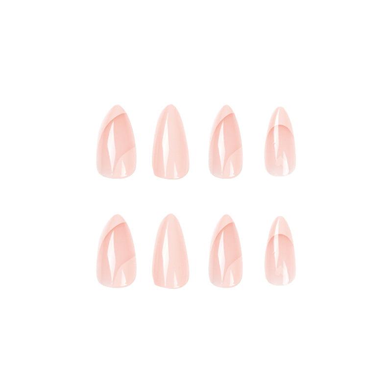 French pink heart | False Nails | affordable, beauty., DIY, easy to use, french style, high-quality, manicure, press on nails, reusable, salon-quality, various sizes | SHOPQAQ