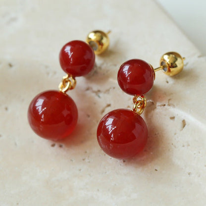 6 Captivating Colors Double Natural Stone Earrings earrings from SHOPQAQ