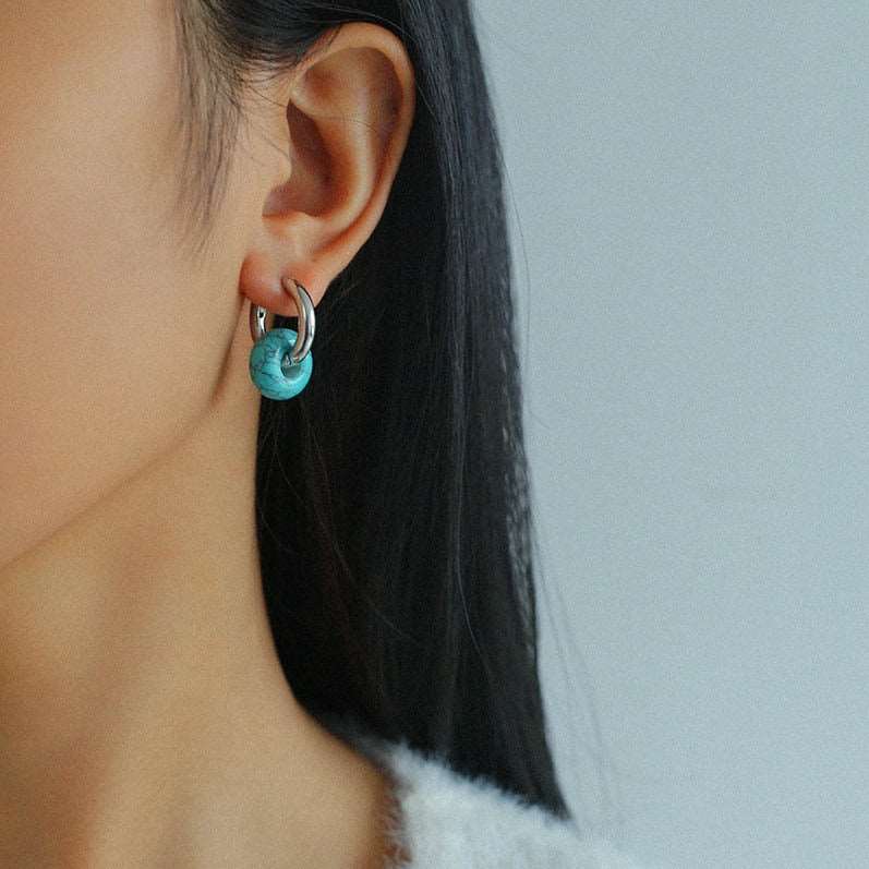 Elegance Optimized Turquoise Hoop Earrings earrings from SHOPQAQ