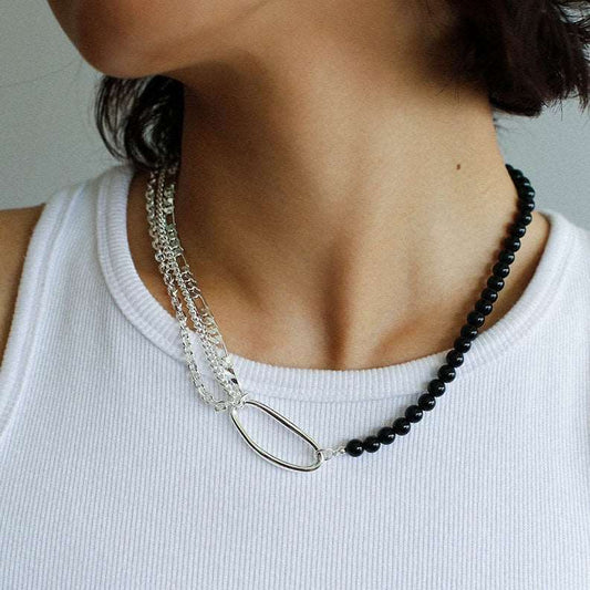 Black Agate Splicing Multi-layer Chain Necklace necklaces from SHOPQAQ