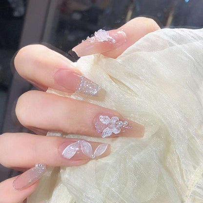 Butterfly Ribbon False Nails from SHOPQAQ