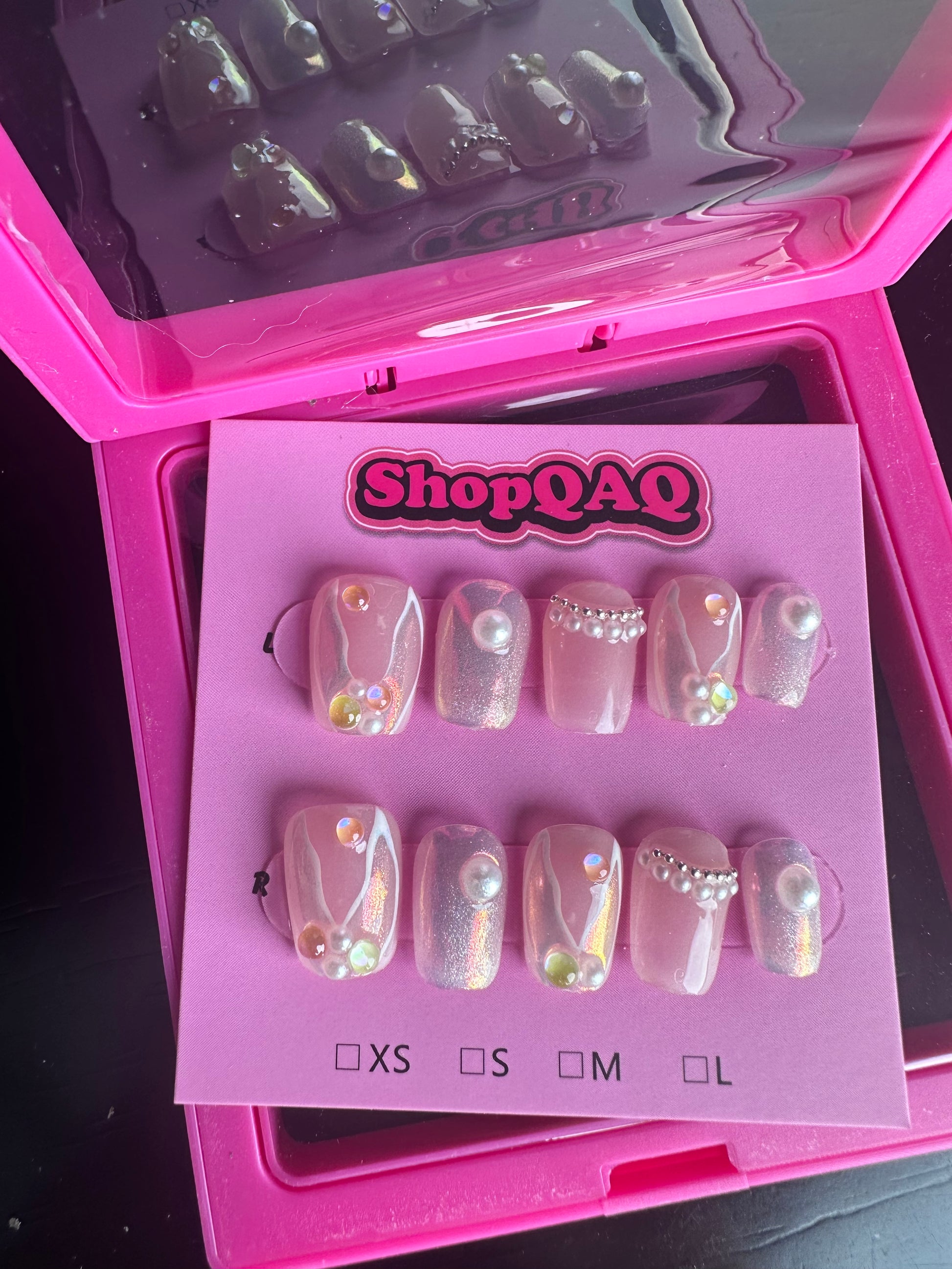 Grape Green Jelly Gel with Translucent Blush Finish False Nails from SHOPQAQ