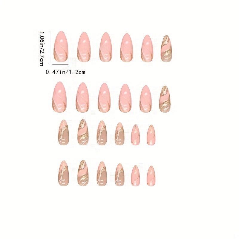 24pcs Barbie Pink French Tip False Nails from SHOPQAQ