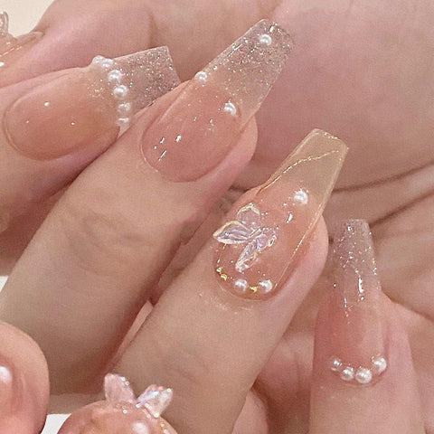 Pearl Butterfly  Buy False Nails from SHOPQAQ