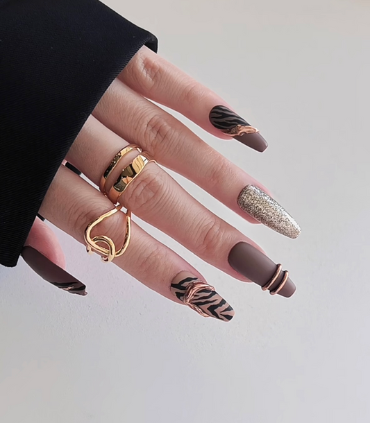 Wild and Beautiful Zebra Print Nail Art | False Nails | DIY nails, easy to apply nails, elegant nails, fake nails, False Nails, fashion nails, Handmade fake nails, Handmade False Nails, High-Grade False Nails, nails, Party nails., press on nails, special occasion nails, Unique False Nails | SHOPQAQ