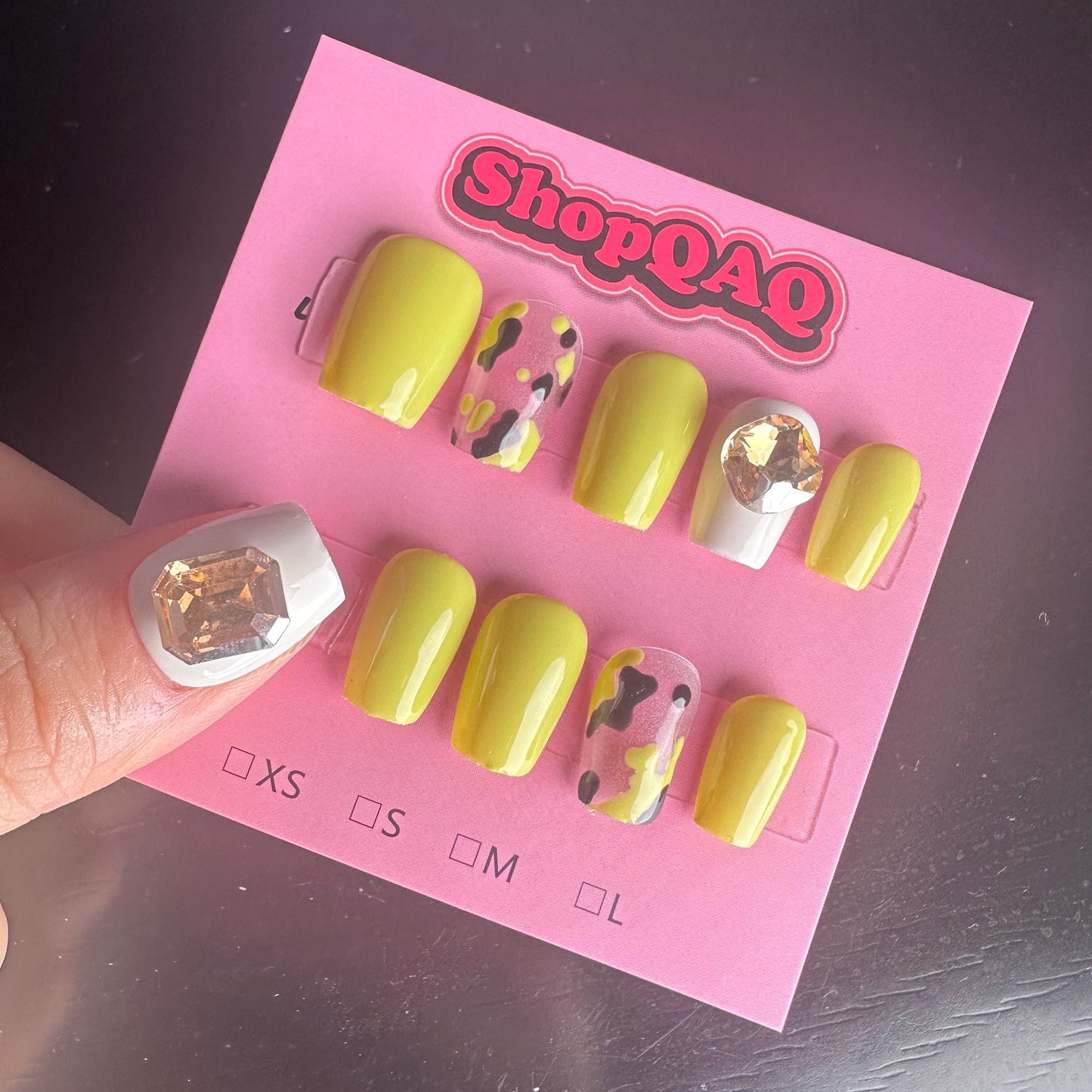 [Handmade & Real Shots] Trendy Cool-Girl Vintage Press-On Nails | False Nails | False Nails, Handmade False Nails, press on nails | SHOPQAQ