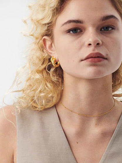 【Barbie style】Elegant Gold Bead Choker: Minimalist Vintage Luxe Necklace | necklaces | s925 | SHOPQAQ