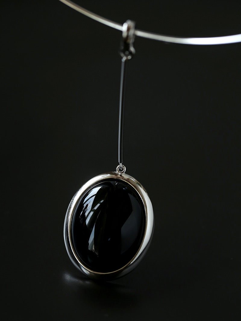 925 Silver Necklace: Wood-grain Marble&Black Onyx & White Mother of Pearl Pendant necklaces from SHOPQAQ