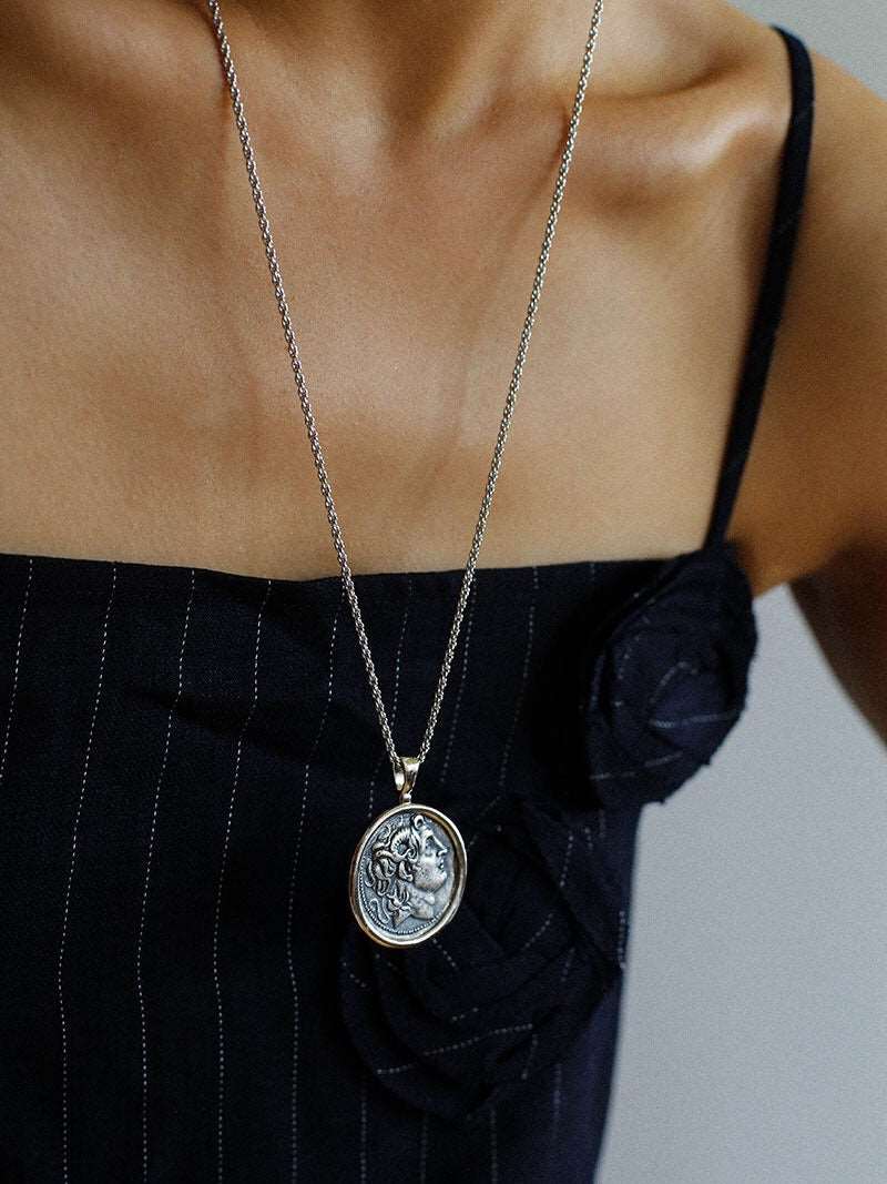 Classic Alexander Silver Coin Plus Necklace necklaces from SHOPQAQ