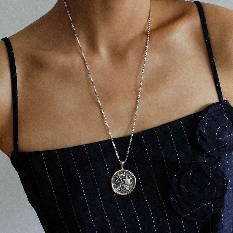 Classic Alexander Silver Coin Plus Necklace necklaces from SHOPQAQ