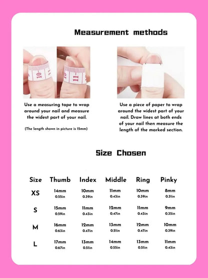 French pink heart False Nails from SHOPQAQ