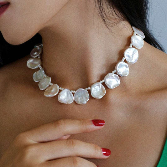 Elegant Natural Baroque Large Petal Pearl Necklace necklaces from SHOPQAQ