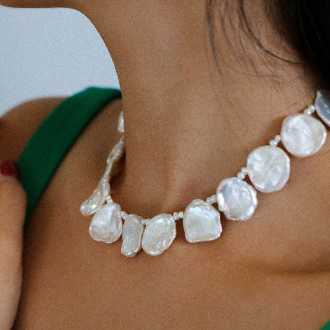 Elegant Natural Baroque Large Petal Pearl Necklace necklaces from SHOPQAQ